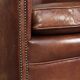 Cow leather club armchair in beautiful dark cognac colour in English style
