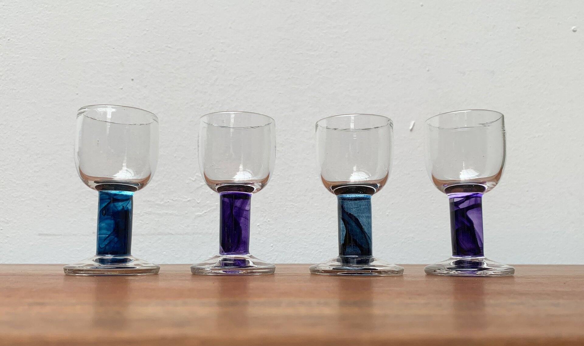 Verres de design allemand par Regina Kaufmann pour Glashagen Hütte, ensemble de 4