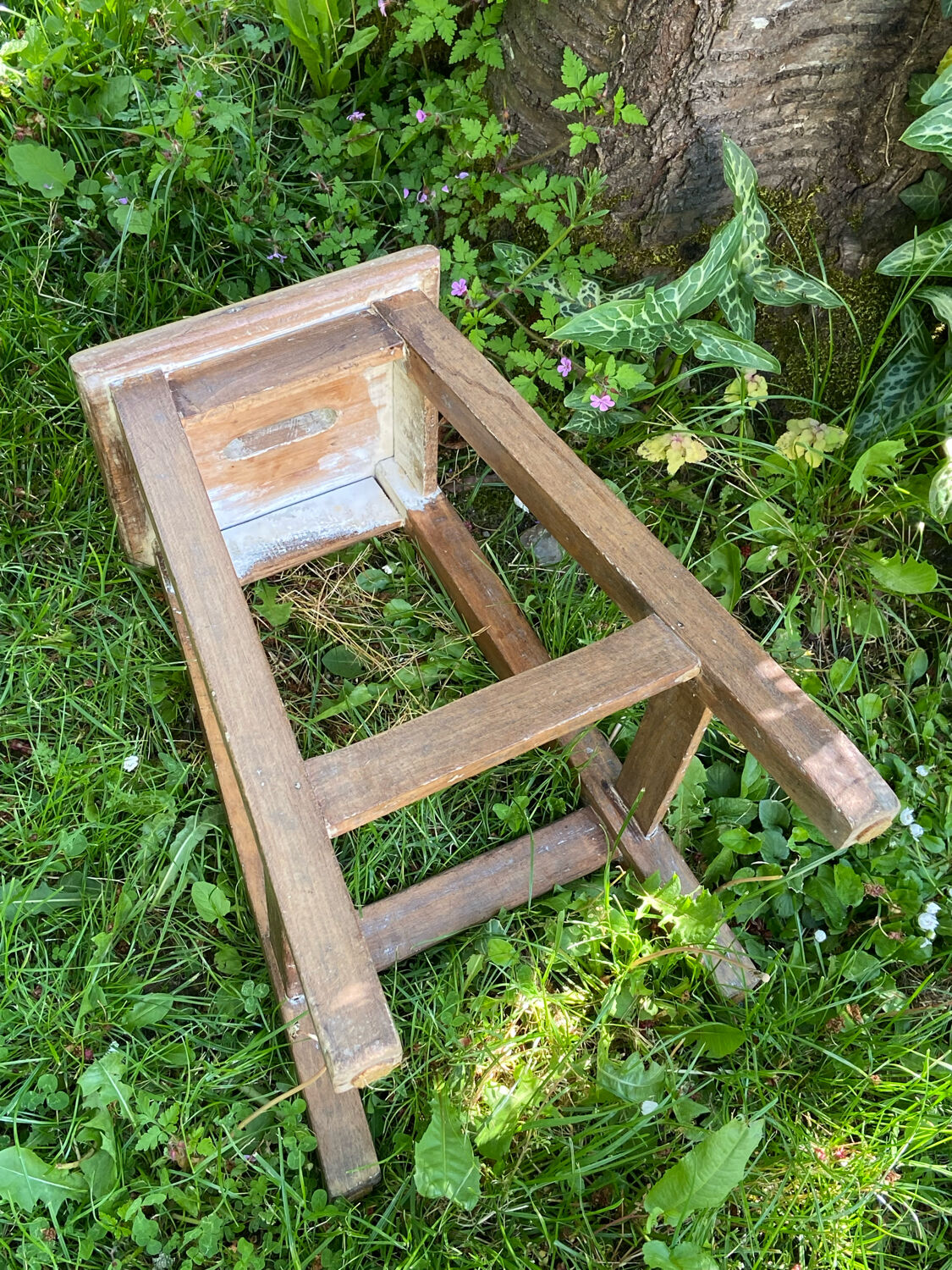 Solid oak workshop stool
