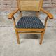 Chair armchair cannage wood 1960 vintage
