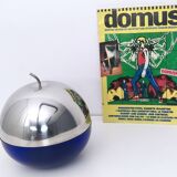 Blue Glass and Metal Ice Bucket, Italy