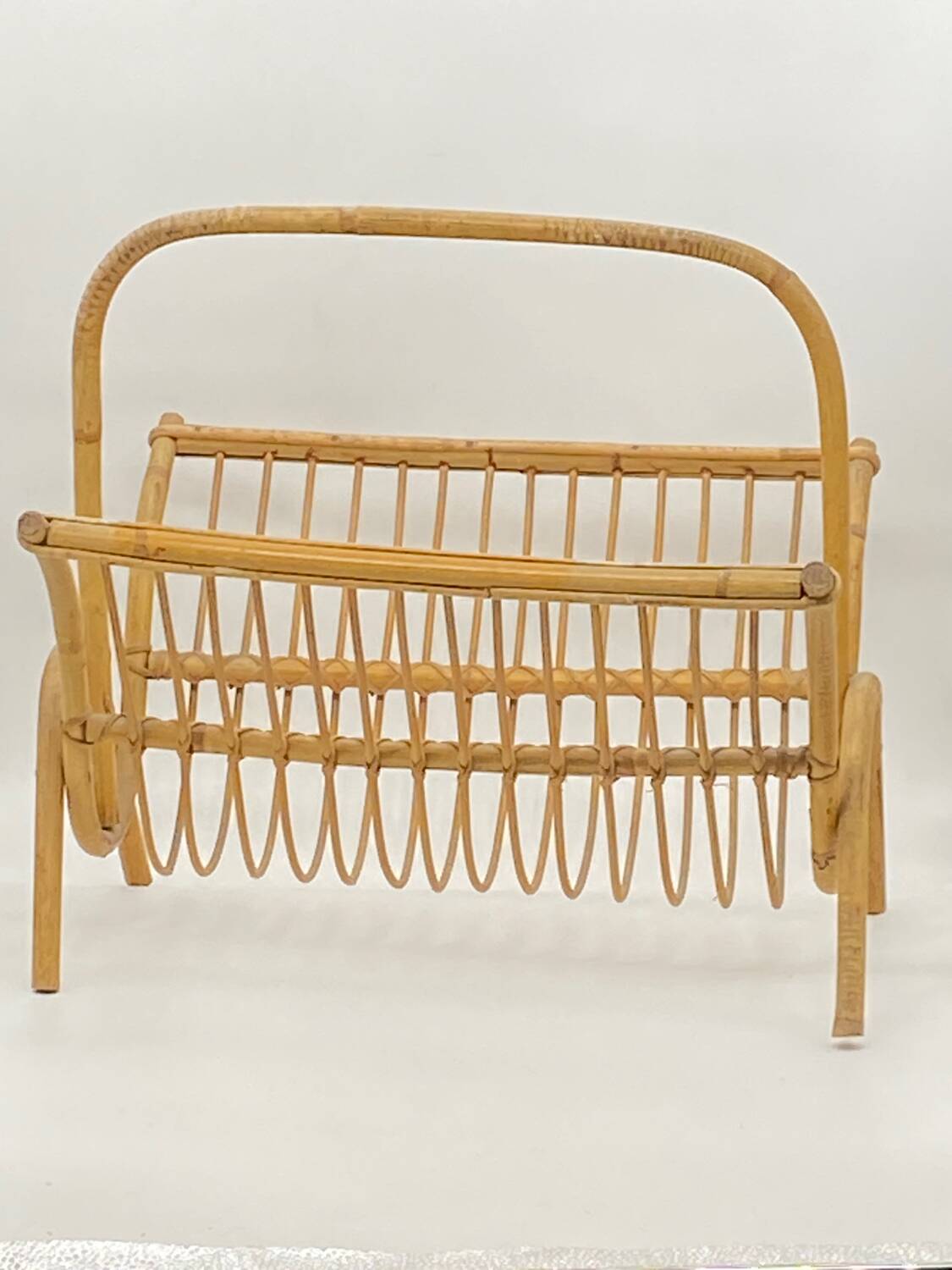 Magazine/magazine holder, rattan, vintage, natural fibers