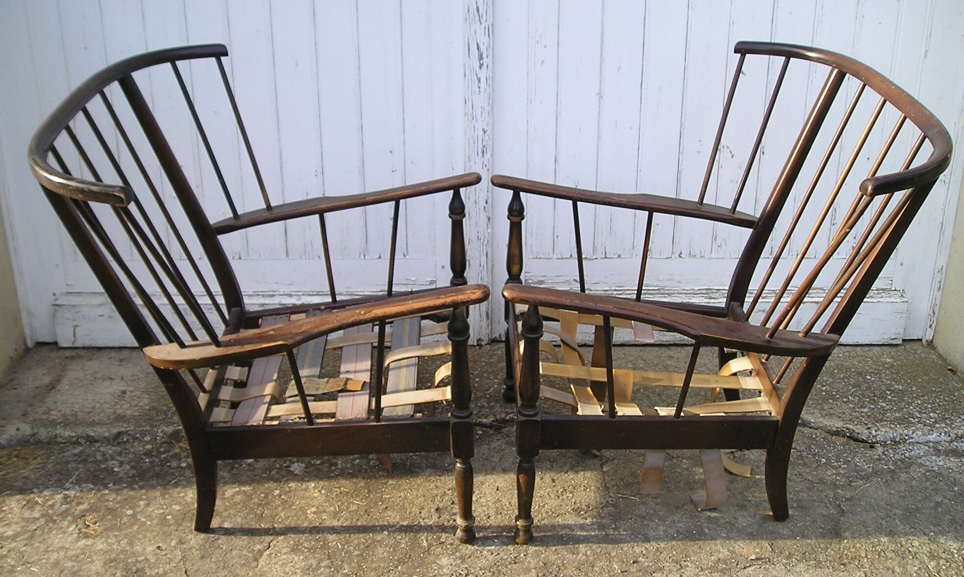 Pair of "fan" armchairs