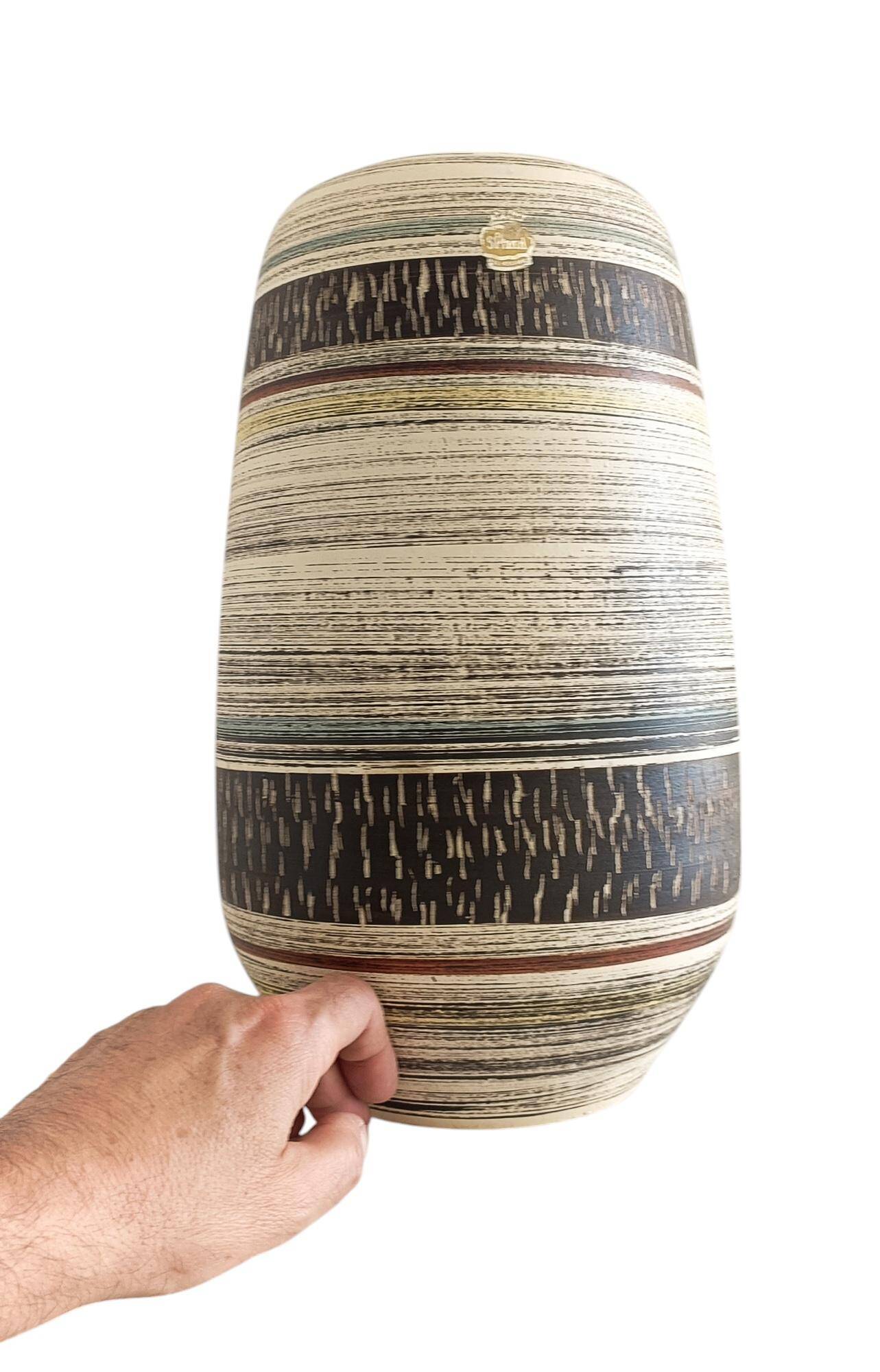 Mid-Century Sgraffito Ceramic Vase by Spara, West Germany, 1950s