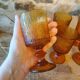 6 verres à pied en verre ambré, Codec années 70