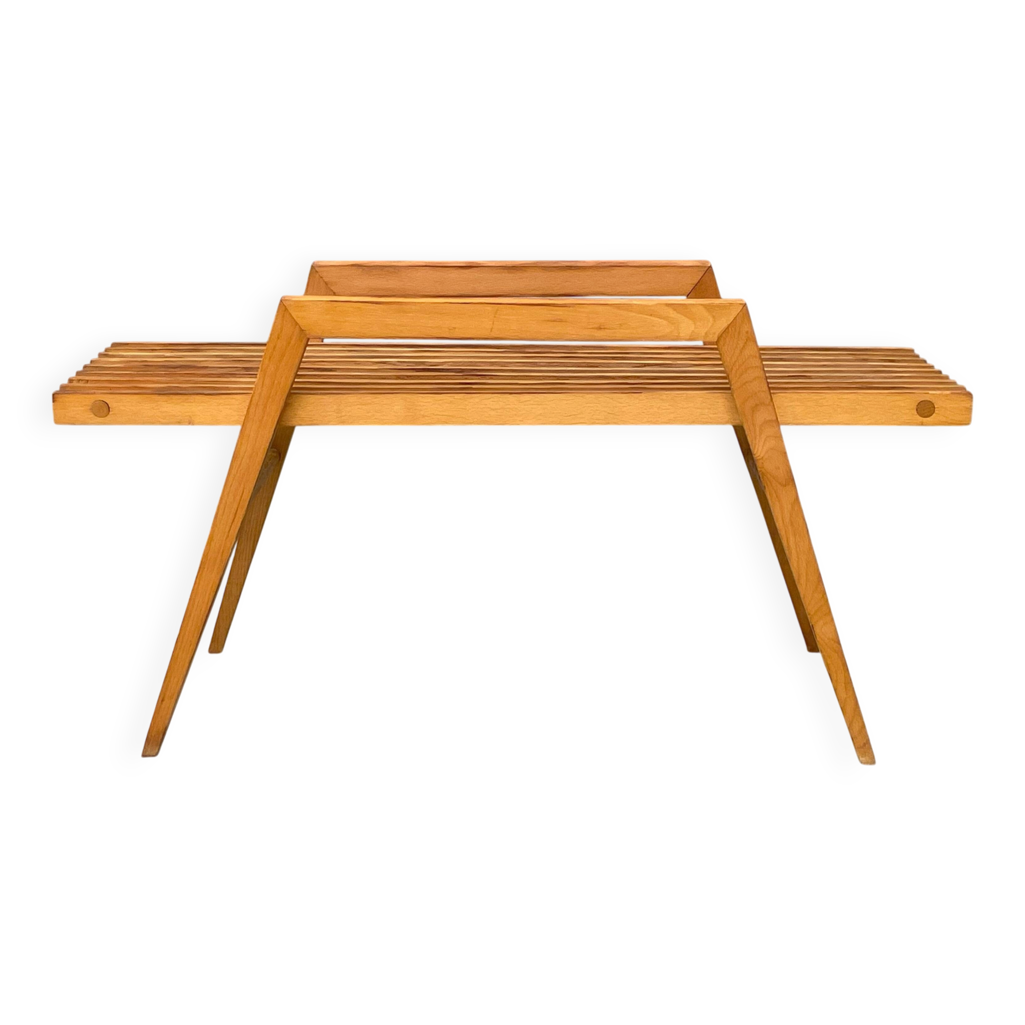 Beech Flower Stand by ÚLUV, Mid-Century, 1970s Czechoslovakia