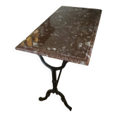 Rectangular bistro table in red Languedoc marble
