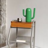 1950s wooden and metal boarding school bedside table