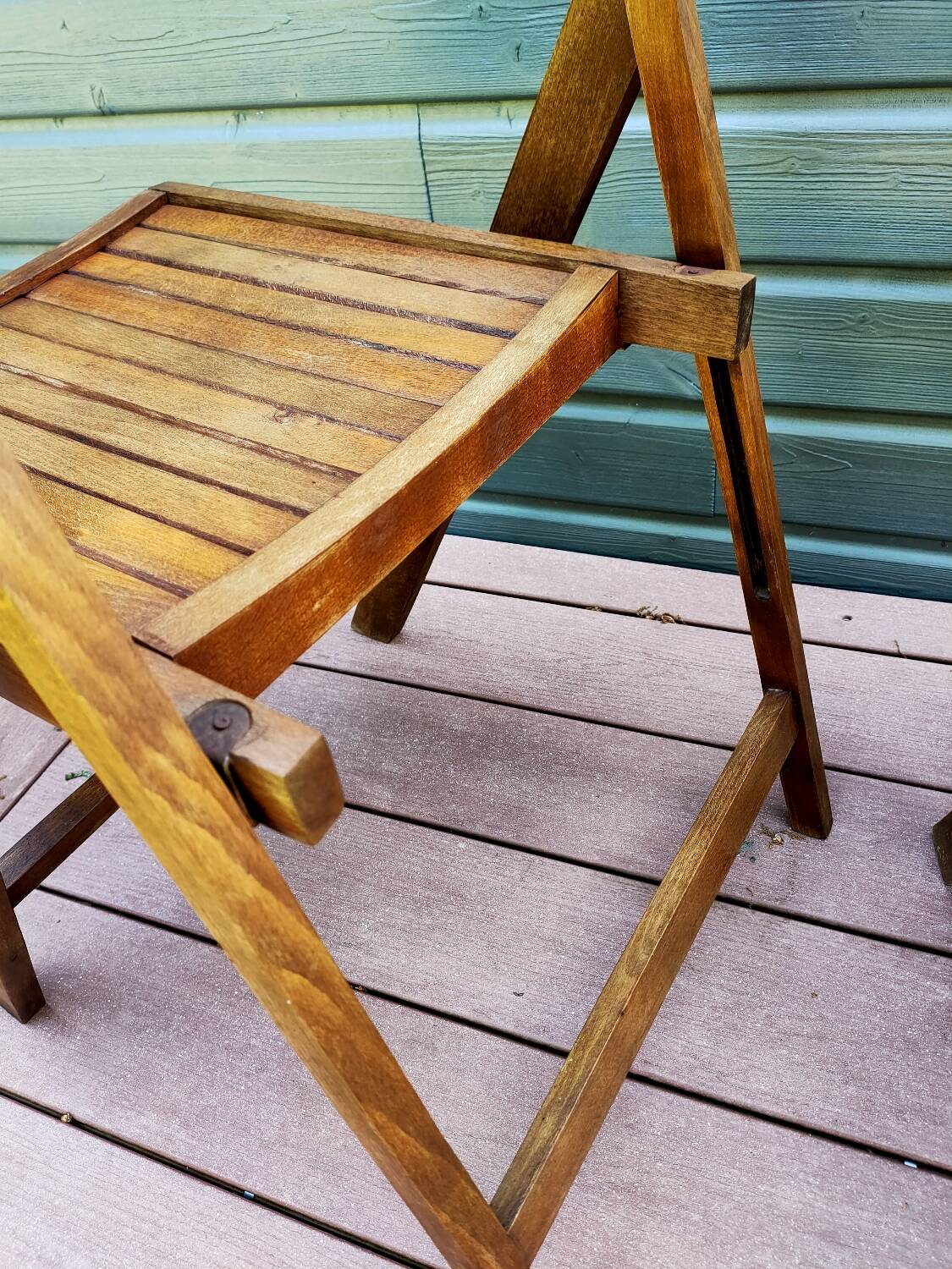 Ensemble de 3 chaises pliantes en hêtre