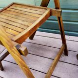 Ensemble de 3 chaises pliantes en hêtre