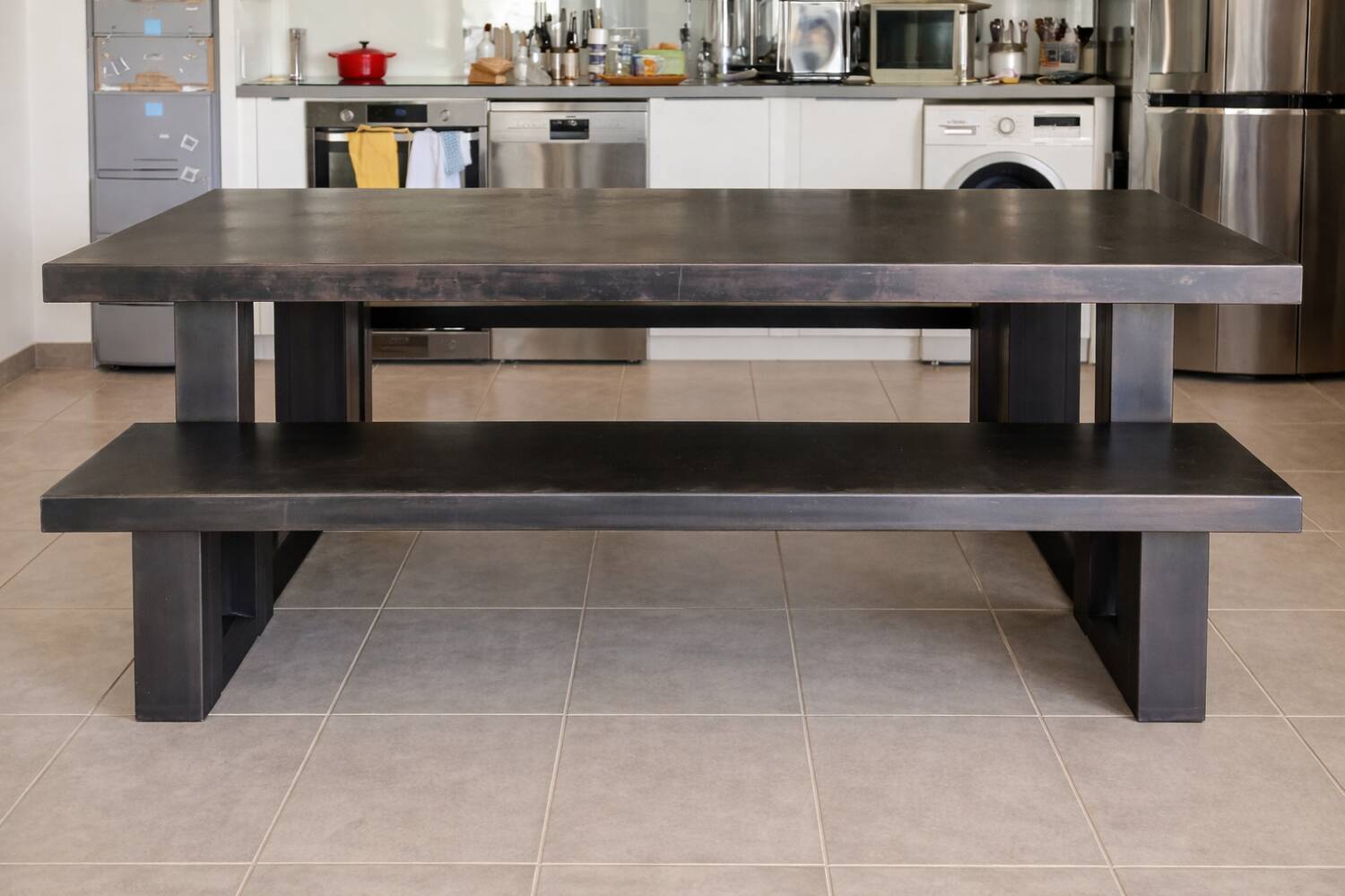 Table and bench Zeus signed by Massimiliano Fuksas.