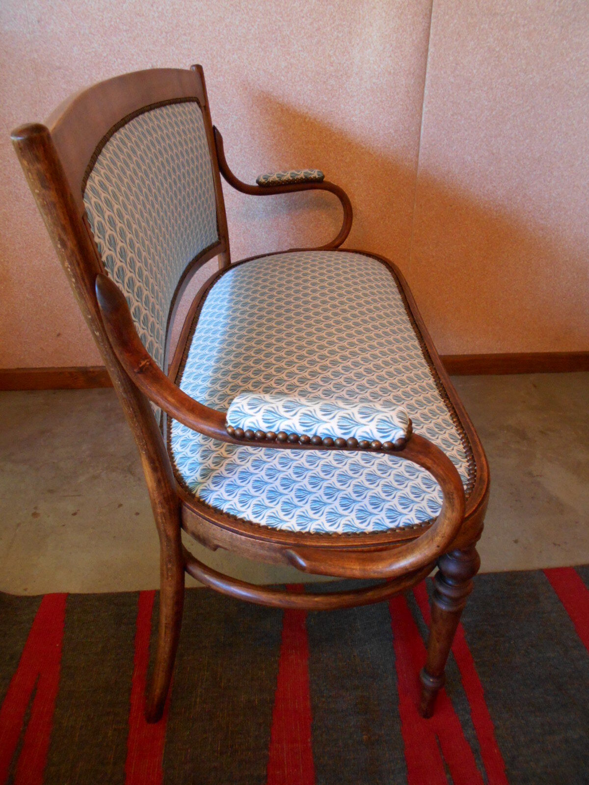 Curved wooden bench