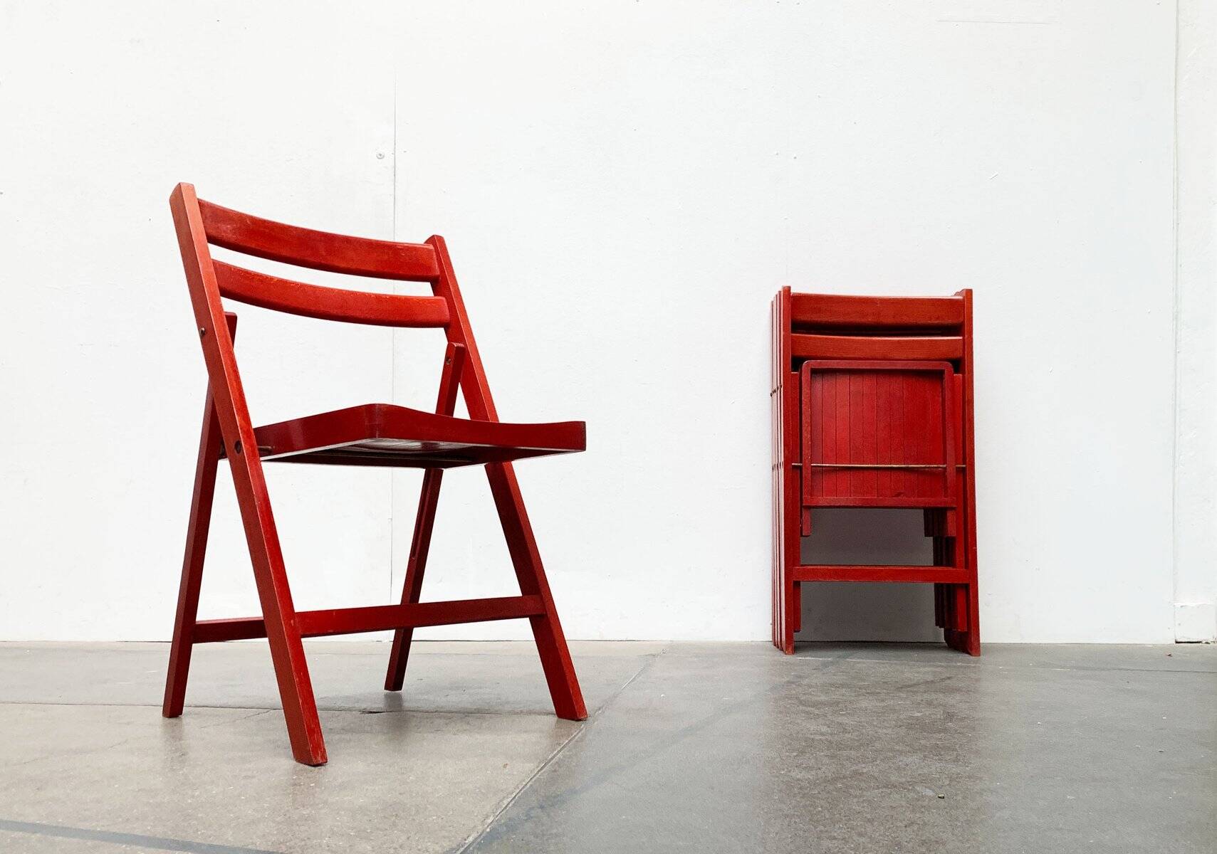 Mid-century wooden folding chair, 1960s, set of 4