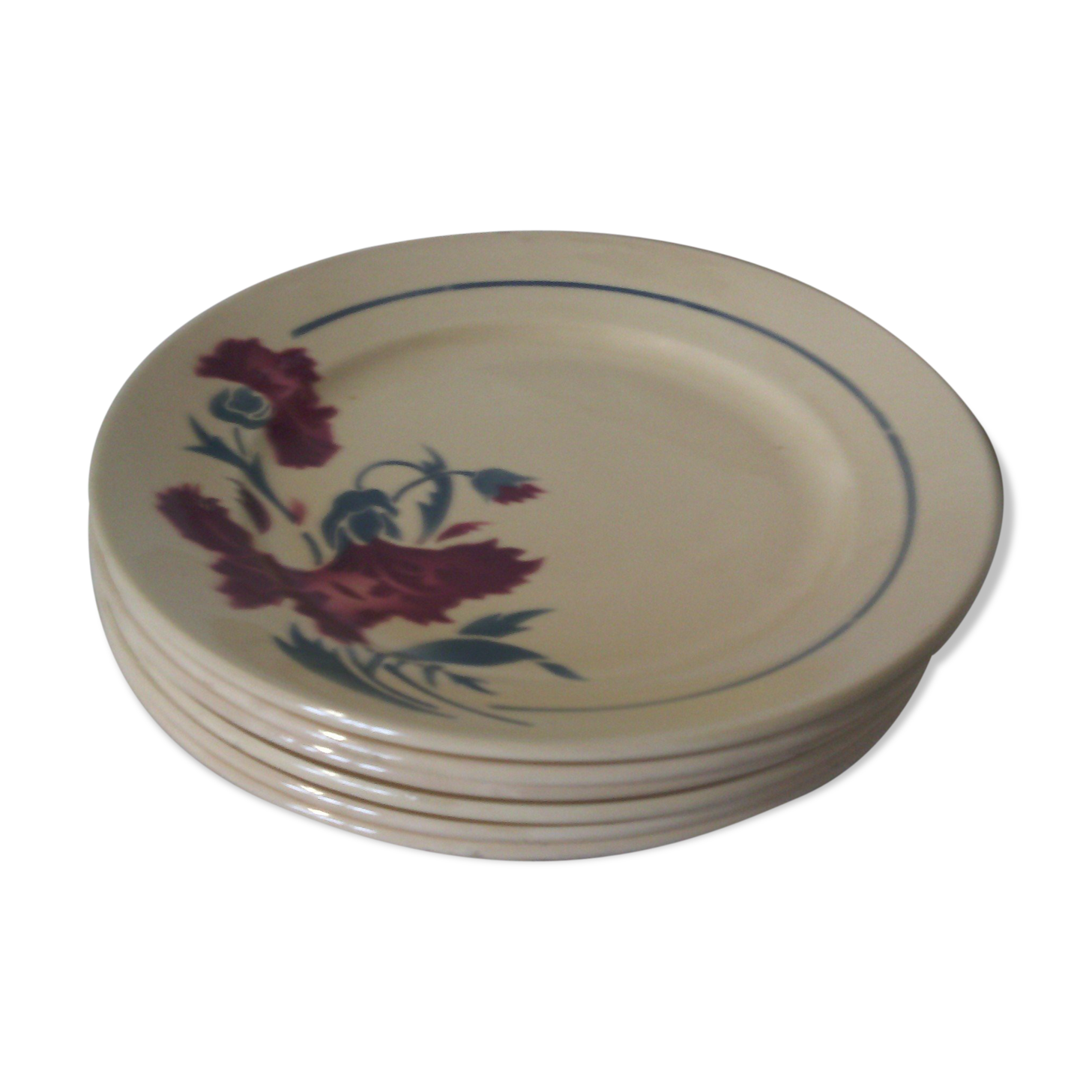 6 flat plates old KG Lunevlle model Annie