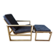 Armchair and ottoman in light oak by Borge Mogensen, Denmark 1965