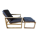 Fauteuil et ottoman en chêne clair de Borge Mogensen, Danemark 1965
