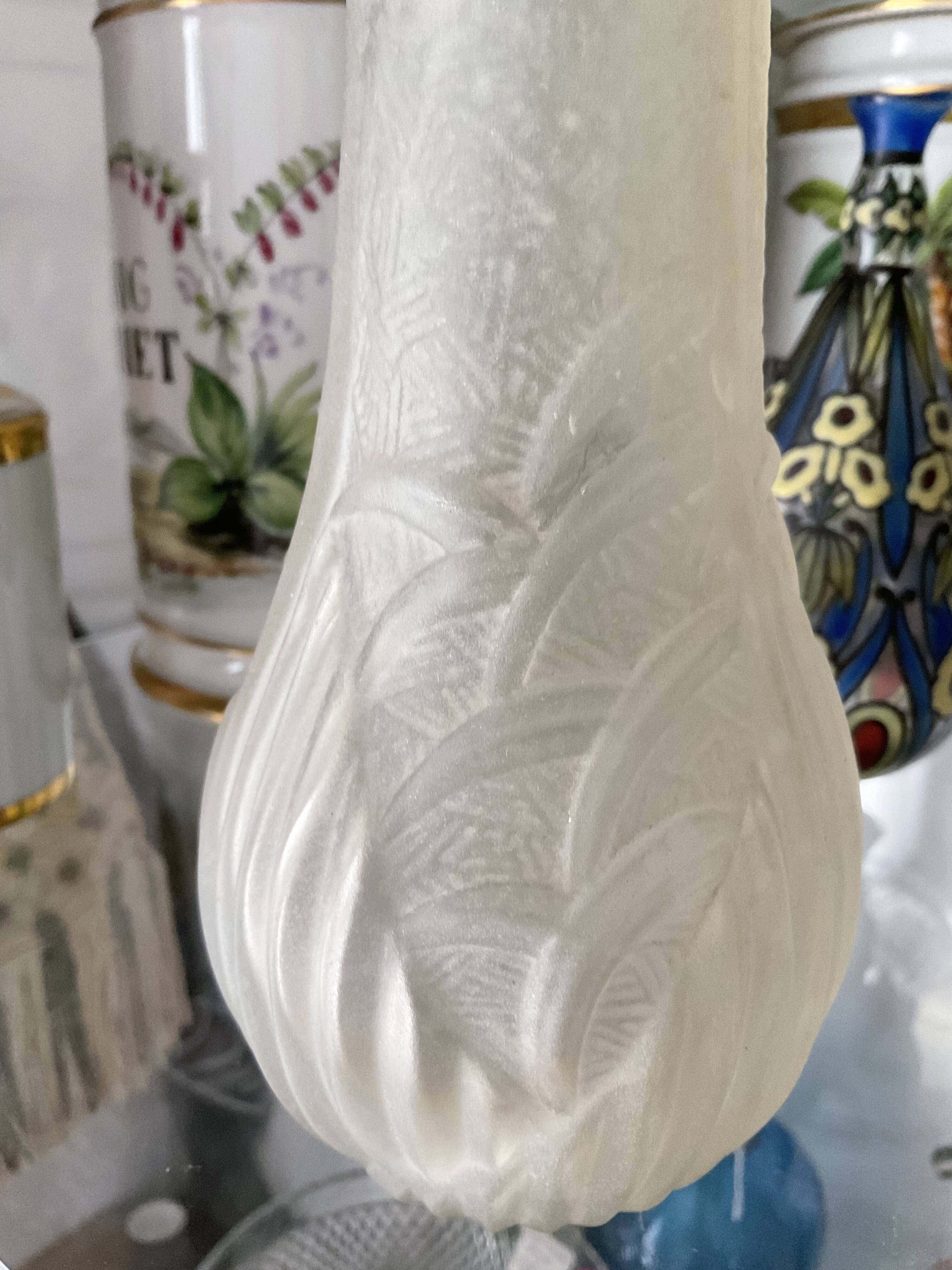 Molded pressed glass vase. Art deco