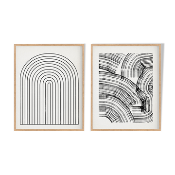 Pair of giclee prints, abstract wall art set of two, 50x70cm
