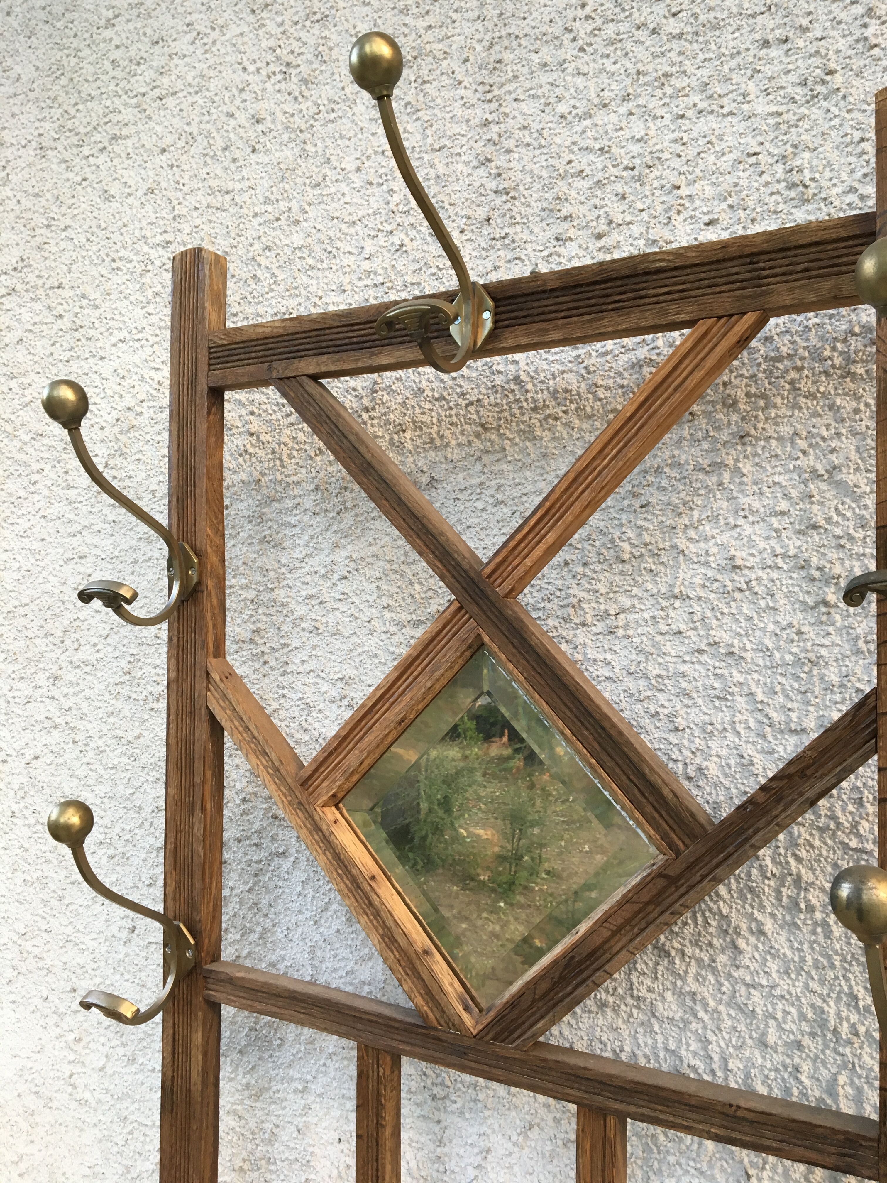 Old coat rack with mirror