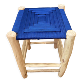 Tabouret marocain beldi assise bleu Majorelle