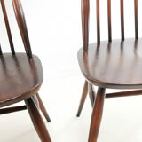 Set of eight vintage Ercol elm & beech Goldsmiths dining chairs mid century