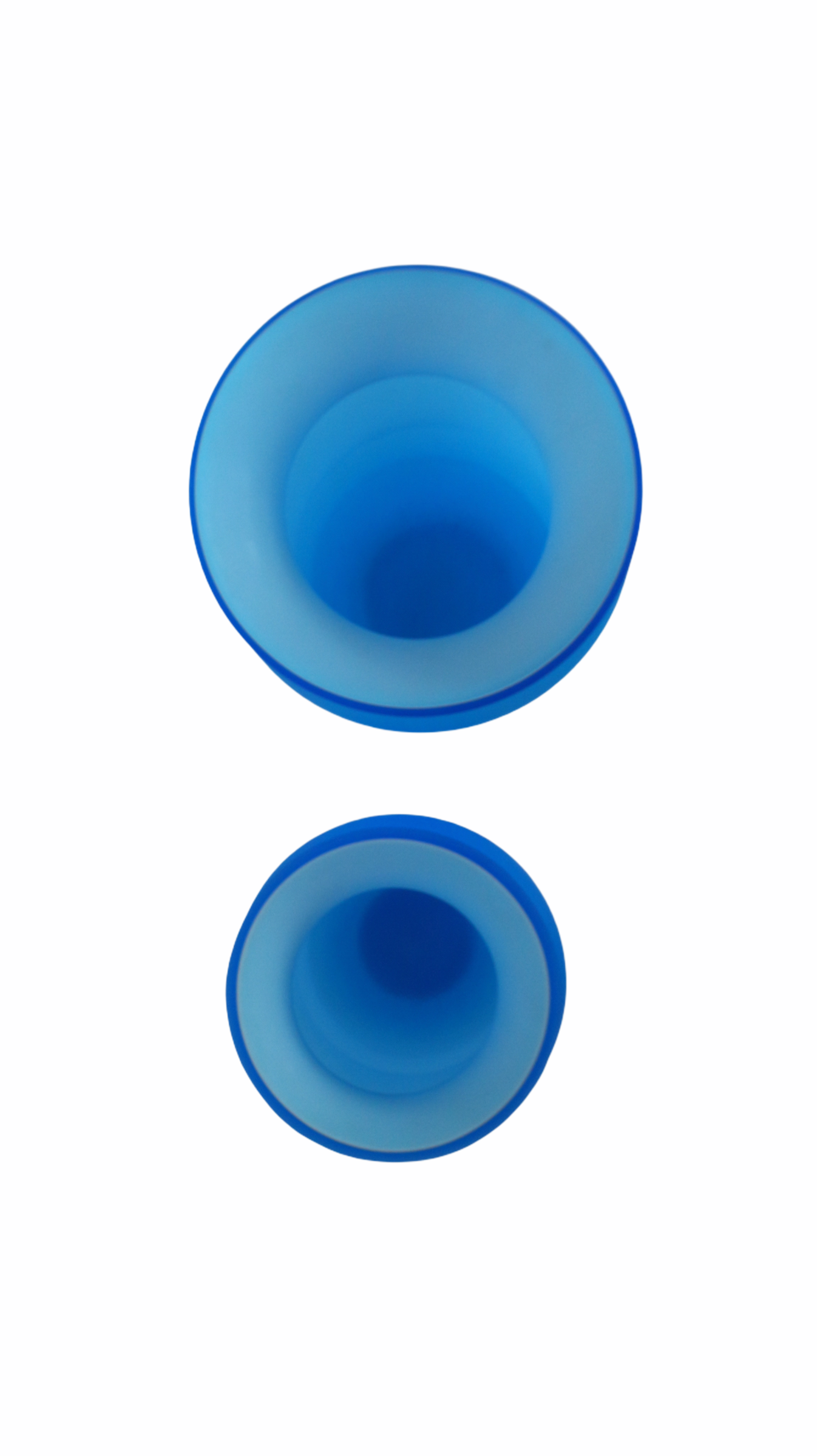Pair of blue satin vases, vintage Murano glass