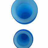 Paire de vases en satin bleu, verre de Murano vintage