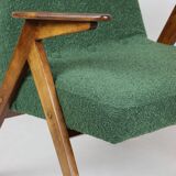 Fauteuil en tissu vert par Józef Chierowski, années 1970