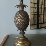 Pineapple lamp in golden brass