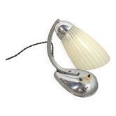 Lamp with chrome base and milk glass shade vintage table lamp