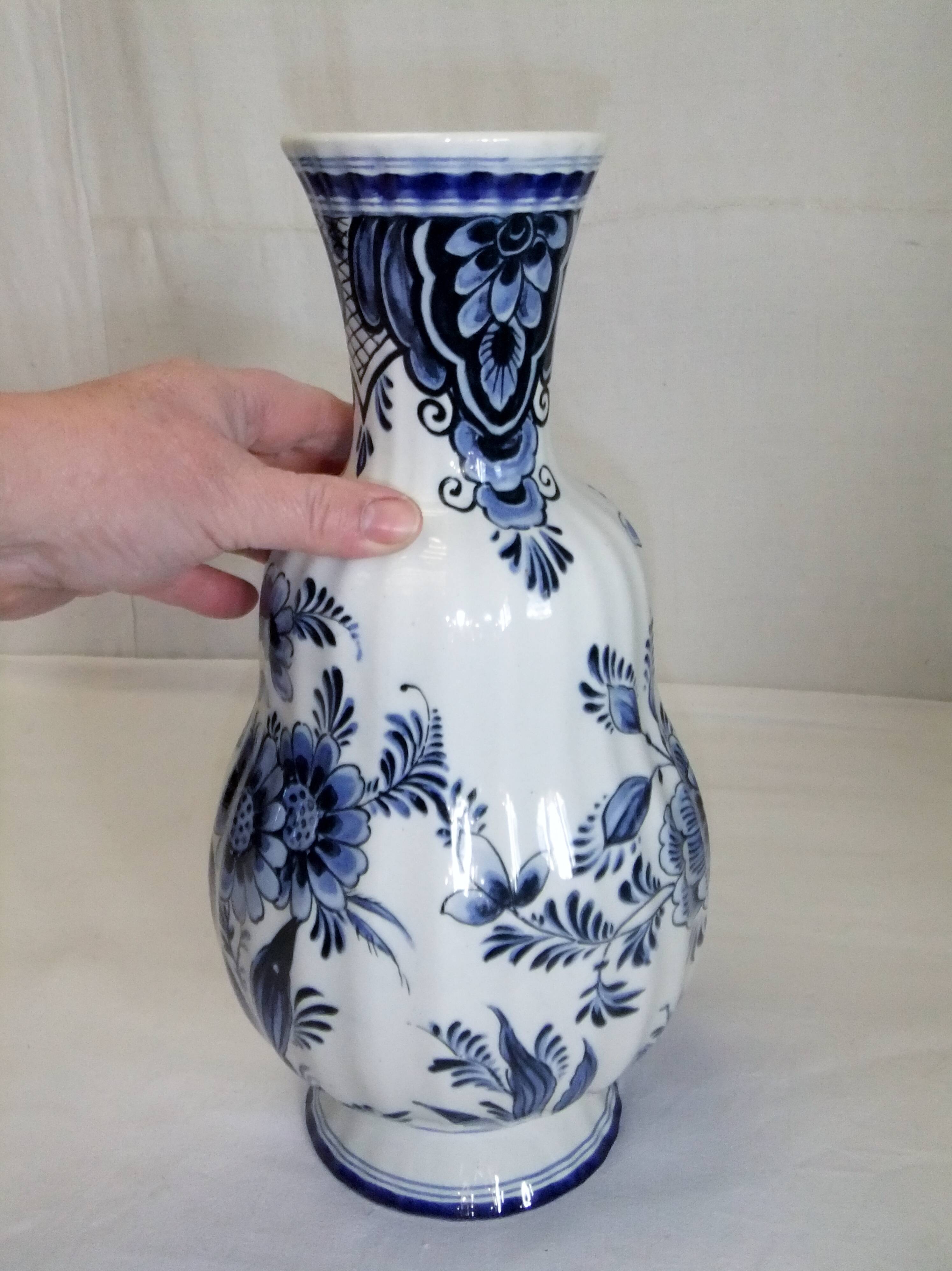 Vintage Delfia ceramic vase 36 cm