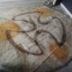 Vintage wool round carpet
