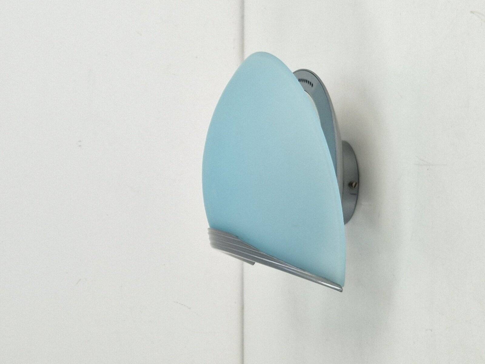 Shell Glass & Metal Wall Lamp by Alvaline Bologna, Italy, 1980s