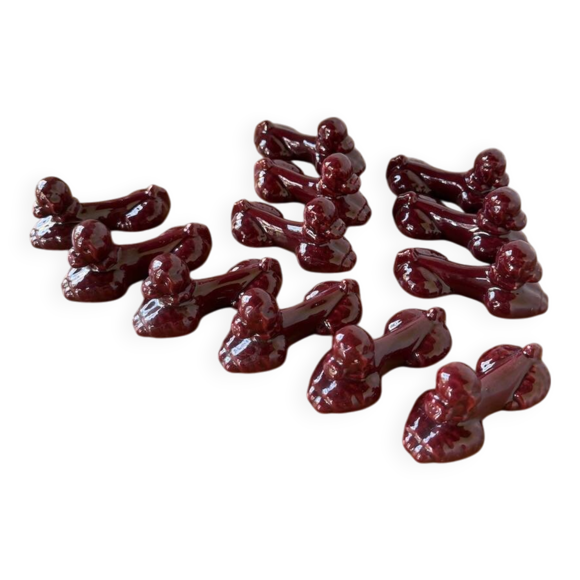 Red poodle ceramic knife holder