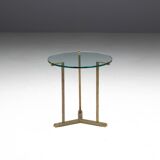 Side Table by Peter Ghyczy in Brass and Glass, Netherlands, 1970s