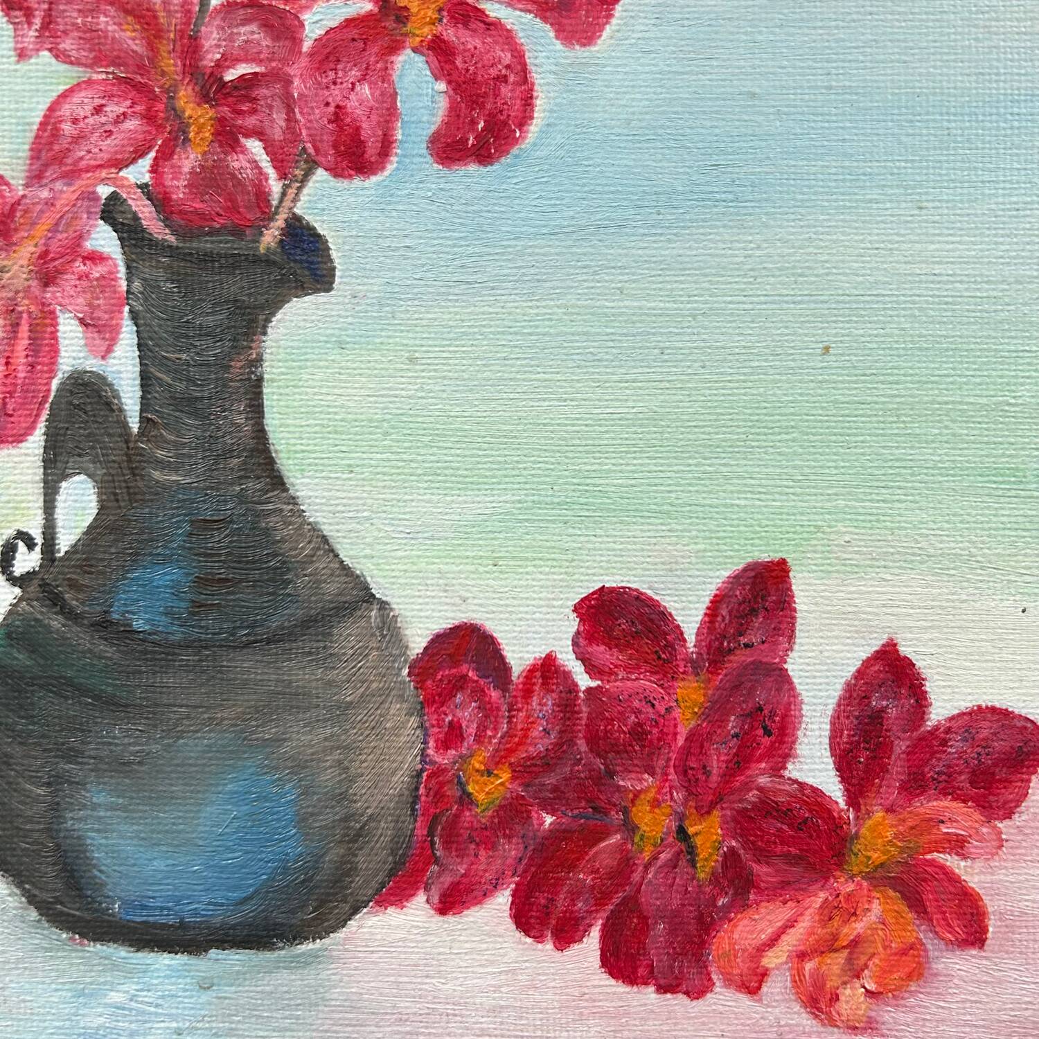 Small pink bouquet painting