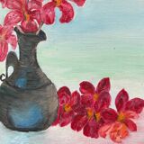 Petit tableau bouquet rose