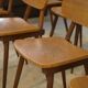 Set of 10 oak chairs from the 1960s.