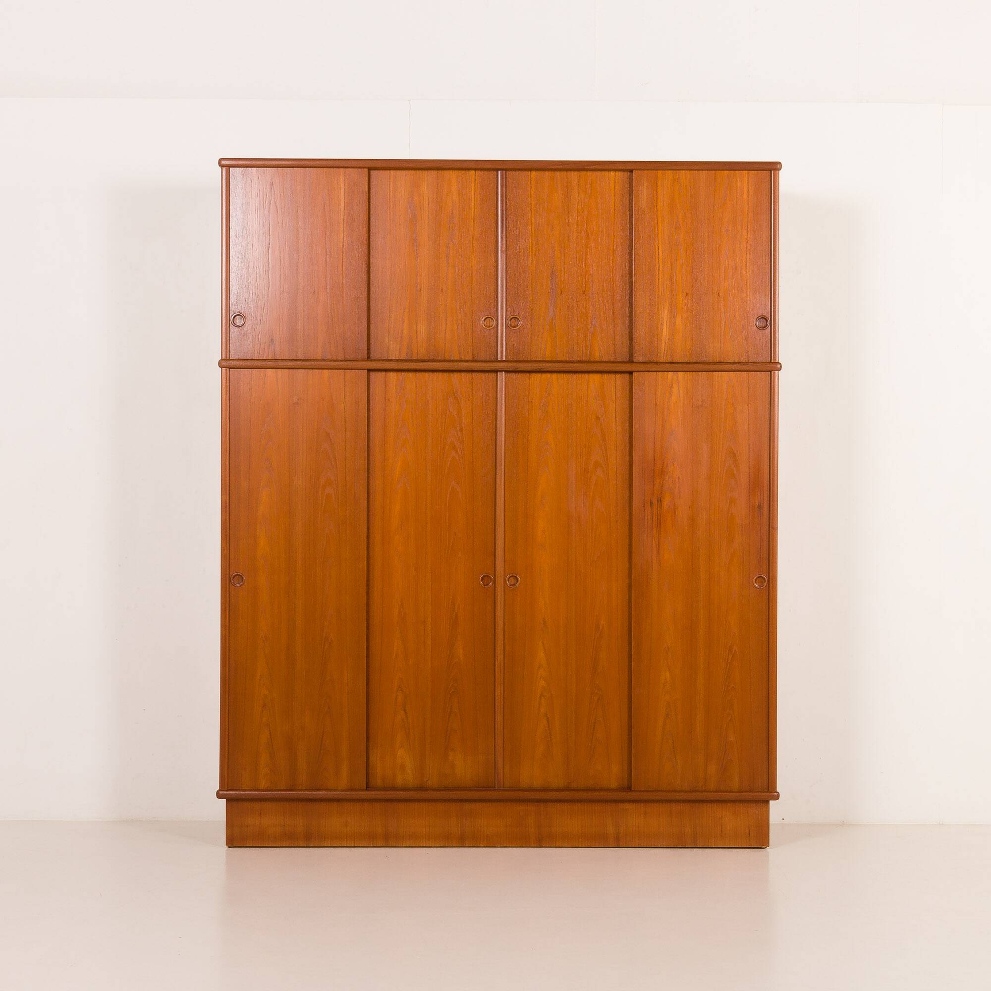 Omann Jun Extra large mid century teak wardrobe, Denmark, 1970s