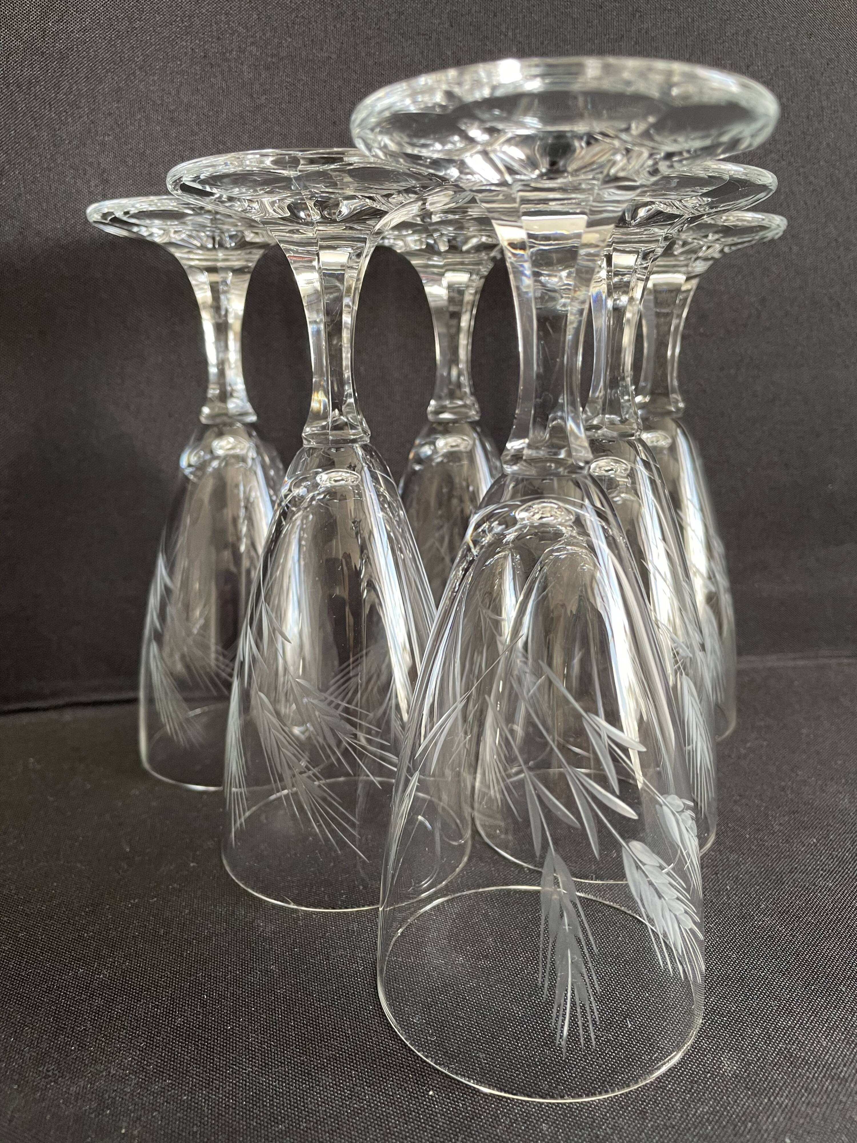 Champagne flutes in cut crystal