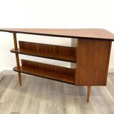 Mid-century triangular desk with drawers