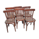 Series of 6 curved beech bistro chairs from Thonet around 1920/30