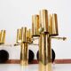 German "space age" appliques in gilded brass Bega Bloom (4 AVAILABLE).