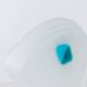 Murano glass table lamp - shell silhouette, frosted glass with blue detail - postmodern Memphis style, 1980s Italy - bedside lamp, gift idea