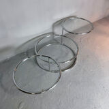 Glass coffee table with 3 trays