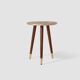 Side table with handcrafted embossed brass top: luxury bohemian side table.