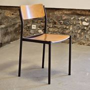 Designer wood and metal chair