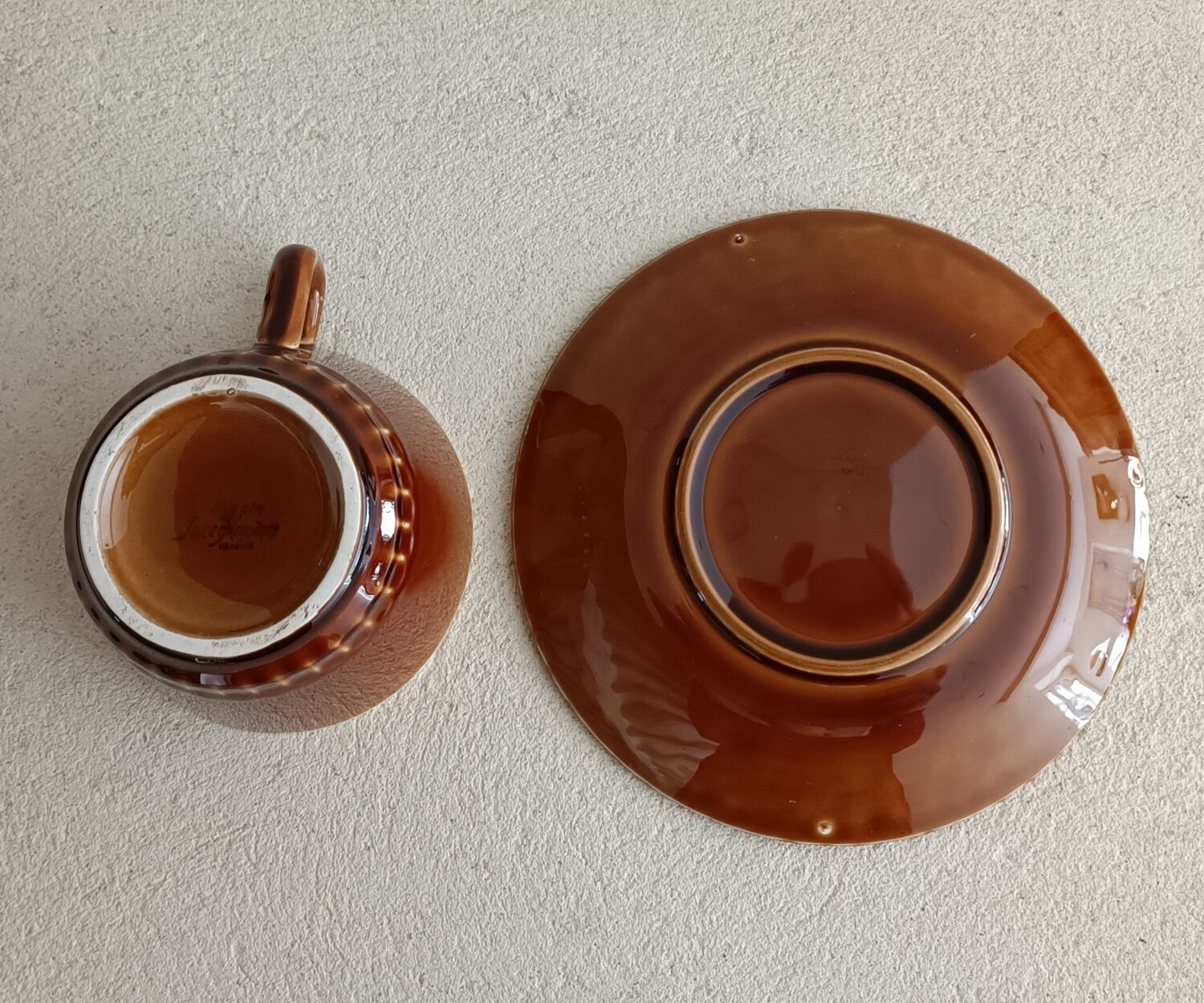 Cup and saucer Digoin Sarreguemines
