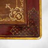 Louis XV style bureau plat with lake scene decoration. Circa 1800.