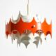 Beautiful small original 1960s Space Age metal pendant lamp by Doria